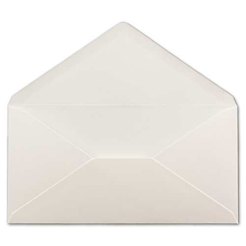 Glüxx-Agent 100 DIN Lang Briefumschläge Naturweiß 22 x 11 cm -120 g/m² Nassklebung Post-Umschläge ohne Fenster ideal für Weihnachten Grußkarten Einladungen von Glüxx-Agent