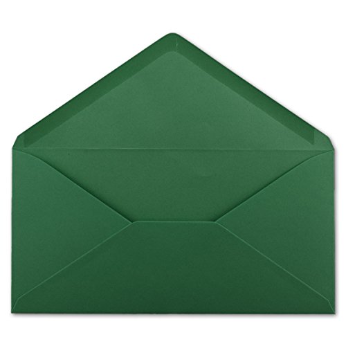 Glüxx-Agent 300 DIN Lang Briefumschläge Dunkelgrün 22 x 11 cm -120 g/m² Nassklebung Post-Umschläge ohne Fenster ideal für Weihnachten Grußkarten Einladungen von Glüxx-Agent