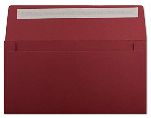 Glüxx-Agent 400 DIN Lang Brief-Umschläge Dunkelrot - 11 x 22 cm - 120 g/m² Haftklebung Standard Brief-Kuverts - Einladungen zur Taufe von Glüxx-Agent
