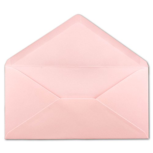 Glüxx-Agent 500 DIN Lang Briefumschläge Rosa 22 x 11 cm -120 g/m² Nassklebung Post-Umschläge ohne Fenster ideal für Weihnachten Grußkarten Einladungen von Glüxx-Agent
