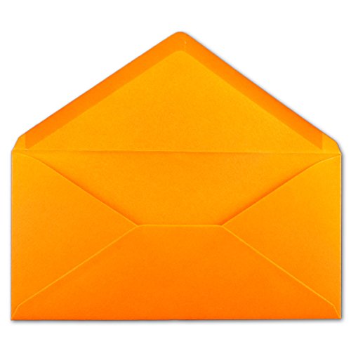 Glüxx-Agent 75 DIN Lang Briefumschläge Orange 22 x 11 cm -120 g/m² Nassklebung Post-Umschläge ohne Fenster ideal für Weihnachten Grußkarten Einladungen von Glüxx-Agent