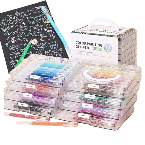 Stilos Gel-Tinte bunt | Marker für Scrapbooking, bunte, flüssige Tinte mit Aufbewahrungsbox für Zeichnungen, Kunst, Scrapbooking, Erwachsene, Kreativität und Skizzen Stilos Gel-Tinte bunt | Marker für Scrapbooking, bunte, flüssige Tinte mit Aufbewahrungsbox für Zeichnungen, Kunst, Scrapbooking, Erwachsene, Kreativität und Skizzen von Glugahrif