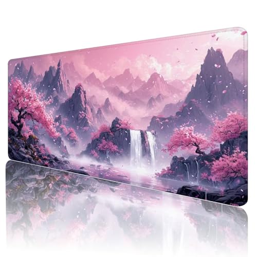 Gaming Mauspad Rosa Mousepad XXL 1800x900 mm einfach zu reinigen,Maschinenwaschbar Mouse pad Japan Großer Erweiterter Schreibtischunterlage Mouse mat, Verbessert Präzision und Geschwindigkeit, Y-244 von Gmeignl