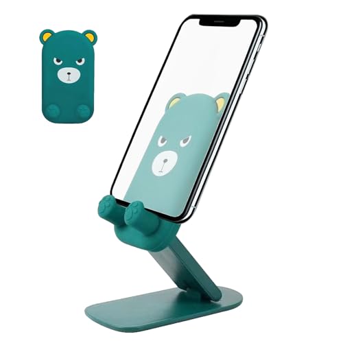 Gmokluytw Handyhalter Für Schreibtisch, Klappbarer Smartphone Ständer Mit Höhenverstellung, Höhenverstellbare Mobile Haltehalterung, Tragbar & Niedliches -Design Für Kinder Erwachsene Homeoffice von Gmokluytw
