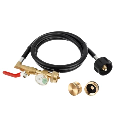Gmokluytw Nachfülladapter - Zylinder Adapter Mit Integrierter Leuchtender Füllstandsanzeige - Messinganschluss Mit Schlauch Für Camping Grill BBQ Gmokluytw Nachfülladapter - Zylinder Adapter Mit Integrierter Leuchtender Füllstandsanzeige - Messinganschluss Mit Schlauch Für Camping Grill BBQ von Gmokluytw