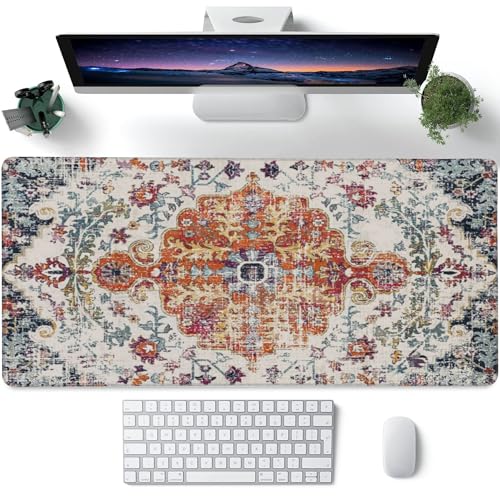 Großes Gaming-Mauspad für den Schreibtisch, Boho-Teppich-Stil, Schreibtischunterlage für den Schreibtisch, Boho-Teppich, Schreibtischunterlage, erweitertes großes Computer-Tastatur-Mauspad mit Großes Gaming-Mauspad für den Schreibtisch, Boho-Teppich-Stil, Schreibtischunterlage für den Schreibtisch, Boho-Teppich, Schreibtischunterlage, erweitertes großes Computer-Tastatur-Mauspad mit von Gnhkmw