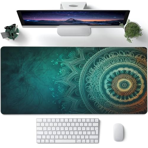 Großes Gaming-Mauspad für den Schreibtisch, Retro-Mandala-Blumen-Schreibtischunterlage für den Schreibtisch, Mandala-Blumen-Schreibtischunterlage, erweitertes großes Computer-Tastatur-Mauspad mit Großes Gaming-Mauspad für den Schreibtisch, Retro-Mandala-Blumen-Schreibtischunterlage für den Schreibtisch, Mandala-Blumen-Schreibtischunterlage, erweitertes großes Computer-Tastatur-Mauspad mit von Gnhkmw