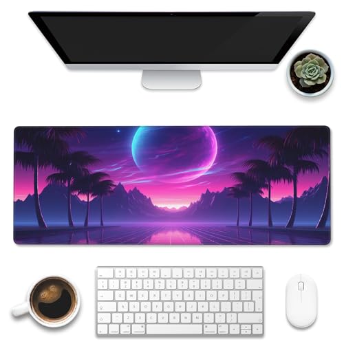 Großes Gaming-Mauspad für den Schreibtisch, coole Retrowellen-Landschaft, Science-Fiction-Szene, Schreibtischunterlage, erweitertes großes Computer-Tastatur-Mauspad mit rutschfester Unterseite und Großes Gaming-Mauspad für den Schreibtisch, coole Retrowellen-Landschaft, Science-Fiction-Szene, Schreibtischunterlage, erweitertes großes Computer-Tastatur-Mauspad mit rutschfester Unterseite und von Gnhkmw