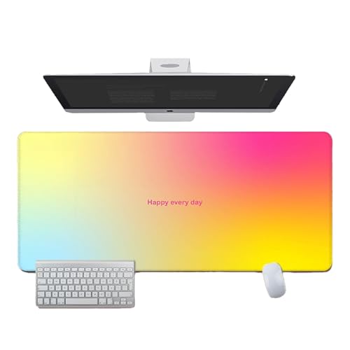 Schreibtischunterlage Deko Aesthetic, 80 x 30cm Große Wasserdichte Laptop Desk Mat Desk Pad,PU Leder Tischunterlage Schreibtisch, Büro Zubehör Schreibtisch Zubehör (XCFN32) von Gniwhd