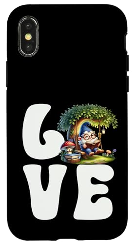 Love Reading Graphic For Women Men Kids Funny Book Gnome Hülle für iPhone X/XS von Gnome Book Reading Accessories For Book Lovers