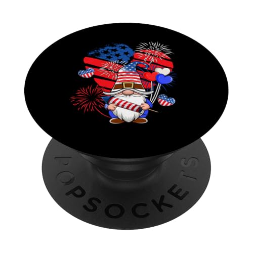 Gnome US Flag Heart Shape 4th Of July Fireworks Patriotic PopSockets Klebender PopGrip Gnome US Flag Heart Shape 4th Of July Fireworks Patriotic PopSockets Klebender PopGrip von Gnomes 4th Of July Costume