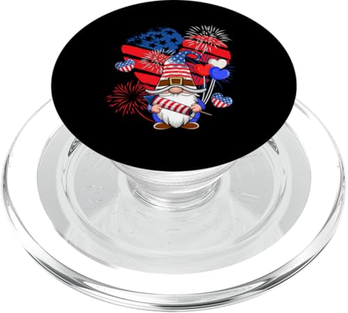Gnome US Flag Heart Shape 4th Of July Fireworks Patriotic PopSockets PopGrip für MagSafe Gnome US Flag Heart Shape 4th Of July Fireworks Patriotic PopSockets PopGrip für MagSafe von Gnomes 4th Of July Costume
