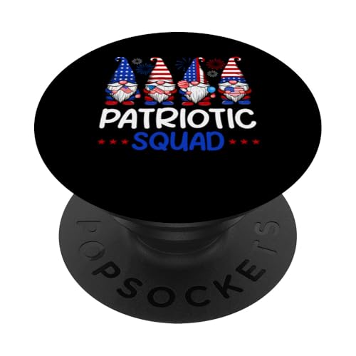 Patriotic Squad Group Gnomies 4th Of July US Flag Fireworks PopSockets Klebender PopGrip von Gnomes 4th Of July Costume