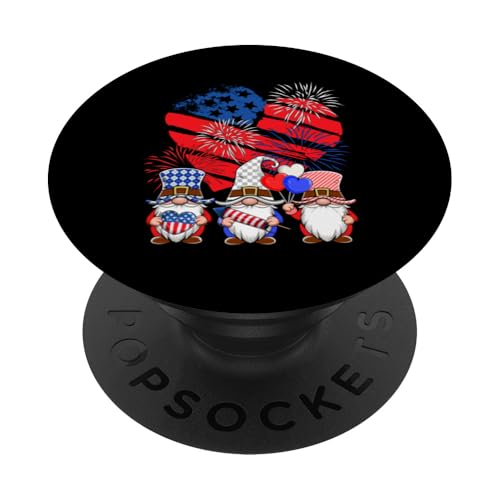 Three Gnomes US Flag Heart Shape 4th Of July Fireworks PopSockets Klebender PopGrip Three Gnomes US Flag Heart Shape 4th Of July Fireworks PopSockets Klebender PopGrip von Gnomes 4th Of July Costume