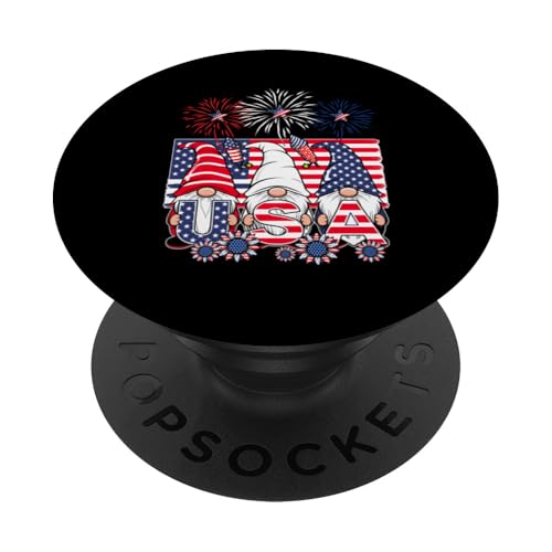 USA 4th July US Flag Three Gnomes Celebrating Independence PopSockets Klebender PopGrip USA 4th July US Flag Three Gnomes Celebrating Independence PopSockets Klebender PopGrip von Gnomes 4th Of July Costume