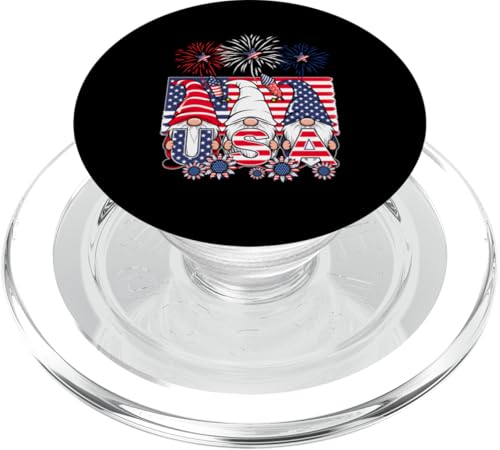 USA 4th July US Flag Three Gnomes Celebrating Independence PopSockets PopGrip für MagSafe USA 4th July US Flag Three Gnomes Celebrating Independence PopSockets PopGrip für MagSafe von Gnomes 4th Of July Costume
