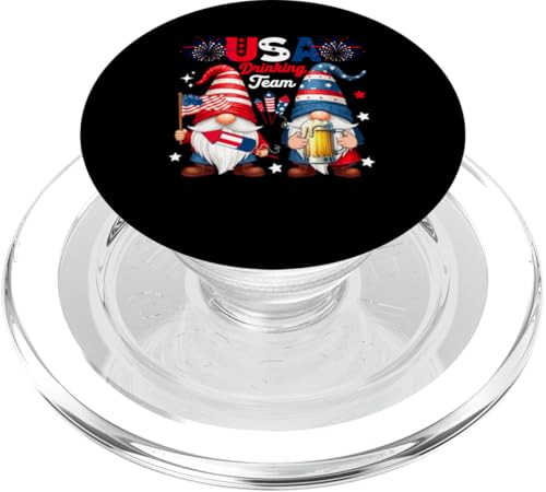 USA Drinking Funny Team 4th Of July Gnomes Drinking Beer PopSockets PopGrip für MagSafe USA Drinking Funny Team 4th Of July Gnomes Drinking Beer PopSockets PopGrip für MagSafe von Gnomes 4th Of July Costume