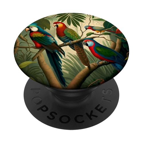 Bunte tropische Vögel im Dschungel-Design PopSockets Klebender PopGrip von Gnosis Picture Archive