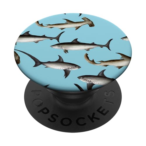 Hai-Muster, Ozean-Design PopSockets Klebender PopGrip von Gnosis Picture Archive
