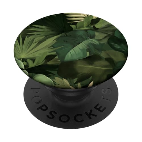 Tropisches Dschungel-Thema, grünes Laub-Design PopSockets Klebender PopGrip von Gnosis Picture Archive