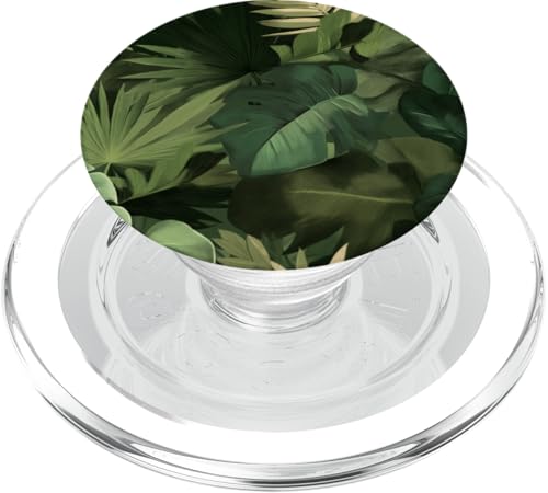 Tropisches Dschungel-Thema, grünes Laub-Design PopSockets PopGrip für MagSafe von Gnosis Picture Archive
