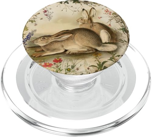 Vintage Bunny Kaninchen mit floralem Grafik-Haustier-Design PopSockets PopGrip für MagSafe von Gnosis Picture Archive