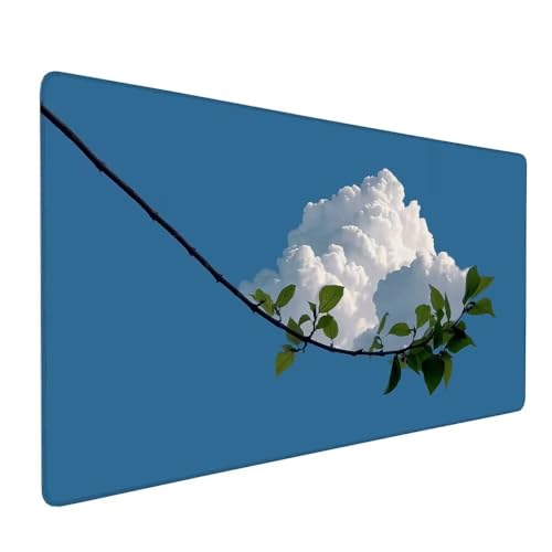Blau Mauspad XXL 1000 x 500 x 3 mm Groß Gaming Mauspad FrüHling Design Vernähte Kanten, mit rutschfeste Gummiunterseite, Verbessert Mouse Präzision und Geschwindigkeit für Gaming Laptop Büro X-310 von Gnulguxo