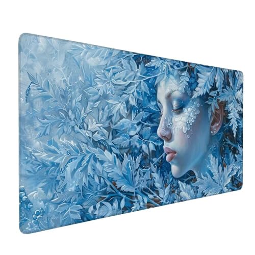 Blau Mauspad XXL 1000 x 500 x 3 mm Groß Gaming Mauspad Prinzessin Design Vernähte Kanten, mit rutschfeste Gummiunterseite, Verbessert Mouse Präzision und Geschwindigkeit für Gaming Laptop Büro X-312 von Gnulguxo