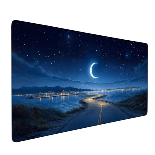 Blau Mousepad XXL 700 x 300 x 3 mm Gaming Mousepad Mond Large Rutschfeste Schreibtischunterlage mit Wasserdichter Oberfläche Großer Erweiterte Schreibtisch Schutz Für PC, Laptop Home Office Deko X-354 Blau Mousepad XXL 700 x 300 x 3 mm Gaming Mousepad Mond Large Rutschfeste Schreibtischunterlage mit Wasserdichter Oberfläche Großer Erweiterte Schreibtisch Schutz Für PC, Laptop Home Office Deko X-354 von Gnulguxo