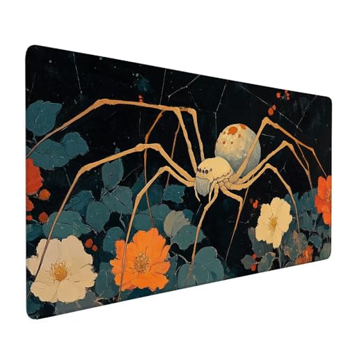 Blume Mauspad XXL 1000 x 500 x 3 mm Groß Gaming Mauspad Tier Design Vernähte Kanten, rutschfeste Gummiunterseite, Verbessert Mouse Präzision und Geschwindigkeit für Gaming, Laptop Büro, Zuhause X-266 von Gnulguxo