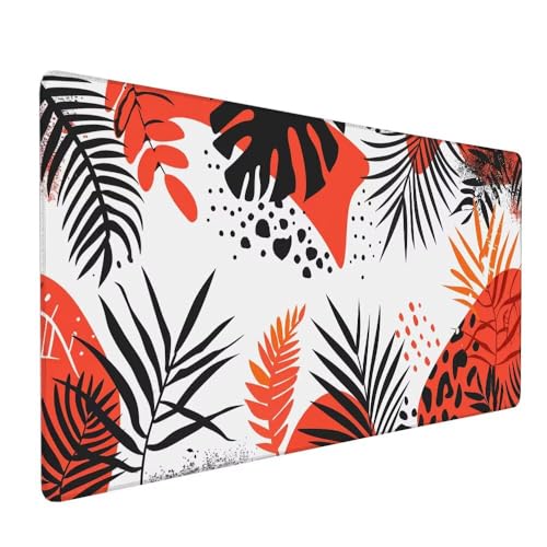 Einfachheit Mauspad XXL 1000 x 500 x 3 mm Groß Gaming Mauspad Ahornblatt Design Vernähte Kanten, rutschfeste Gummiunterseite, Mouse Präzision und Geschwindigkeit für Gaming Laptop Büro Zuhause X-288 von Gnulguxo