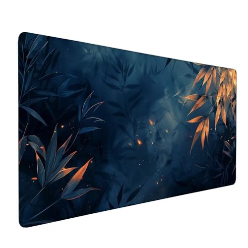 Einfachheit Mauspad XXL 1000 x 500 x 3 mm Groß Gaming Mauspad Bambus Design Vernähte Kanten, mit rutschfeste Gummiunterseite, Verbessert Mouse Präzision Geschwindigkeit für Gaming Laptop Büro X-292 von Gnulguxo