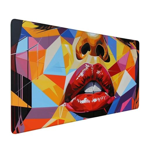 Gaming Mauspad Abstrakt, Figur Mauspad XXL 1500 x 800 x 3 mm Gaming Mousepad Desk Mat, Schreibtisch Protector Matte mit Anti-Rutsch Basis, wasserdicht und langlebig für Büro Zuhause, Geschenke X-95 Gaming Mauspad Abstrakt, Figur Mauspad XXL 1500 x 800 x 3 mm Gaming Mousepad Desk Mat, Schreibtisch Protector Matte mit Anti-Rutsch Basis, wasserdicht und langlebig für Büro Zuhause, Geschenke X-95 von Gnulguxo