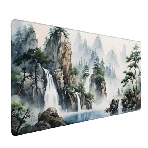 Gaming Mauspad Chinesischer Stil, Landschaft Mauspad xxl 900 x 400 x 3 mm Gaming Mousepad Desk Mat, Schreibtisch Protector Matte mit Anti-Rutsch Basis für PC, Büro, Zuhause, Geschenke für Frauen X-471 Gaming Mauspad Chinesischer Stil, Landschaft Mauspad xxl 900 x 400 x 3 mm Gaming Mousepad Desk Mat, Schreibtisch Protector Matte mit Anti-Rutsch Basis für PC, Büro, Zuhause, Geschenke für Frauen X-471 von Gnulguxo