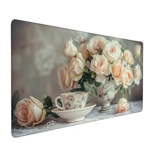 Gaming Mauspad Rosa, Blume Mauspad xxl 900 x 400 x 3 mm Gaming Mousepad Desk Mat, Schreibtisch Protector Matte mit Anti-Rutsch Basis, wasserdicht langlebig für Büro Zuhause, Geschenke für Frauen X-132 Gaming Mauspad Rosa, Blume Mauspad xxl 900 x 400 x 3 mm Gaming Mousepad Desk Mat, Schreibtisch Protector Matte mit Anti-Rutsch Basis, wasserdicht langlebig für Büro Zuhause, Geschenke für Frauen X-132 von Gnulguxo