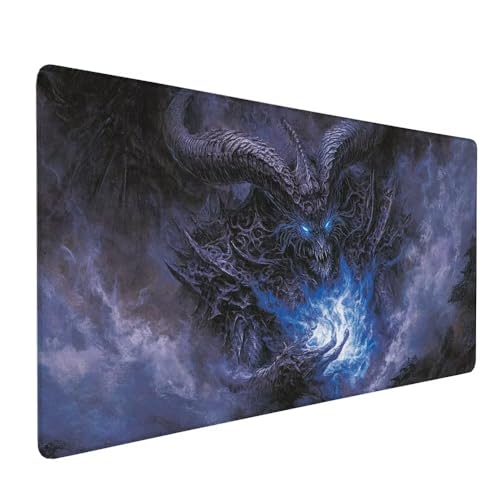 Gaming Mauspad Schwarz, Drachen Mauspad XXL 1500 x 800 x 3 mm Gaming Mousepad Desk Mat, Schreibtisch Protector Matte mit Anti-Rutsch Basis, wasserdicht und langlebig für Büro Zuhause, Geschenke X-689 Gaming Mauspad Schwarz, Drachen Mauspad XXL 1500 x 800 x 3 mm Gaming Mousepad Desk Mat, Schreibtisch Protector Matte mit Anti-Rutsch Basis, wasserdicht und langlebig für Büro Zuhause, Geschenke X-689 von Gnulguxo