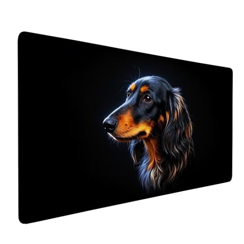 Gaming Mauspad Schwarz, Hund Mauspad xxl 1500 x 800 x 3 mm Gaming Mousepad Desk Mat, Schreibtisch Protector Matte mit Anti-Rutsch Basis, wasserdicht langlebig für Büro, Zuhause, Geschenke Frauen X-674 Gaming Mauspad Schwarz, Hund Mauspad xxl 1500 x 800 x 3 mm Gaming Mousepad Desk Mat, Schreibtisch Protector Matte mit Anti-Rutsch Basis, wasserdicht langlebig für Büro, Zuhause, Geschenke Frauen X-674 von Gnulguxo