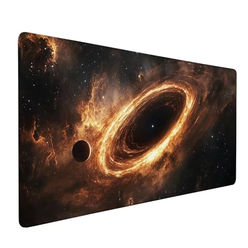 Gold Mauspad XXL 1000 x 500 x 3 mm Groß Gaming Mauspad Sternenhimmel Design Vernähte Kanten, mit rutschfeste Gummiunterseite, Verbessert Mouse Präzision Geschwindigkeit für Gaming Laptop Büro X-298 von Gnulguxo