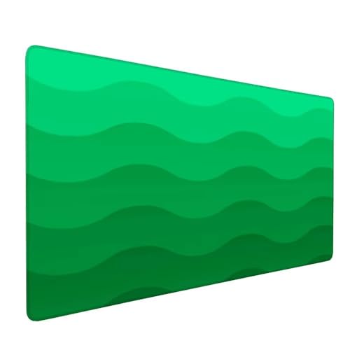 GrüN Mousepad XXL 700 x 300 x 3 mm Gaming Mousepad Welle Large Rutschfeste Schreibtischunterlage mit Wasserdichter Oberfläche Großer Erweiterte Schreibtisch Schutz Für PC Laptop Home Office Deko X-364 von Gnulguxo
