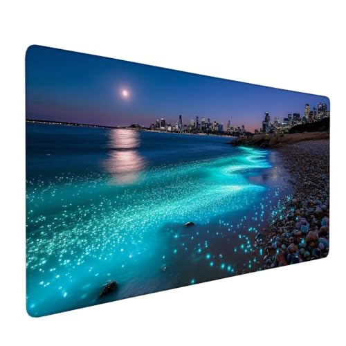 Ozean Mauspad XXL 1000 x 500 x 3 mm Groß Gaming Mauspad Traum Design Vernähte Kanten, Rutschfeste Gummiunterseite, Verbessert Mouse Präzision und Geschwindigkeit für Gaming, Laptop Büro, Zuhause X-170 von Gnulguxo