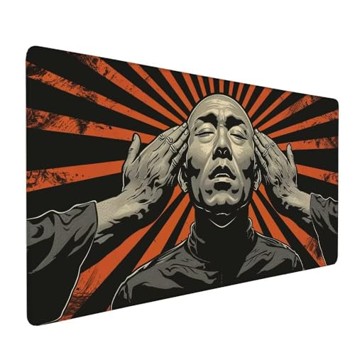 Schwarz Mauspad XXL 1000 x 500 x 3 mm Groß Gaming Mauspad Figur Design Vernähte Kanten, mit rutschfeste Gummiunterseite, Verbessert Mouse Präzision und Geschwindigkeit für Gaming Laptop Büro X-230 von Gnulguxo