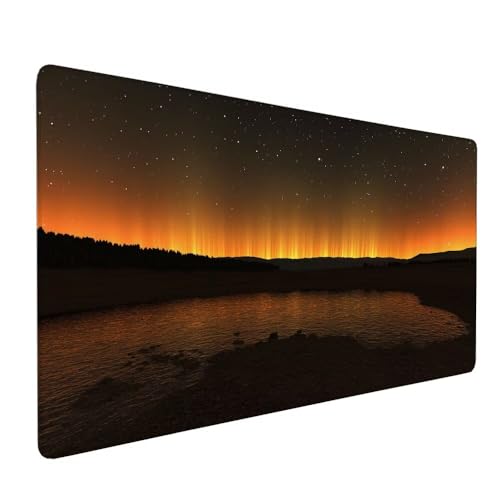 Schwarz Mauspad XXL 1000 x 500 x 3 mm Groß Gaming Mauspad Landschaft Design Vernähte Kanten, mit rutschfeste Gummiunterseite, Verbessert Mouse Präzision Geschwindigkeit für Gaming Laptop Büro X-184 von Gnulguxo