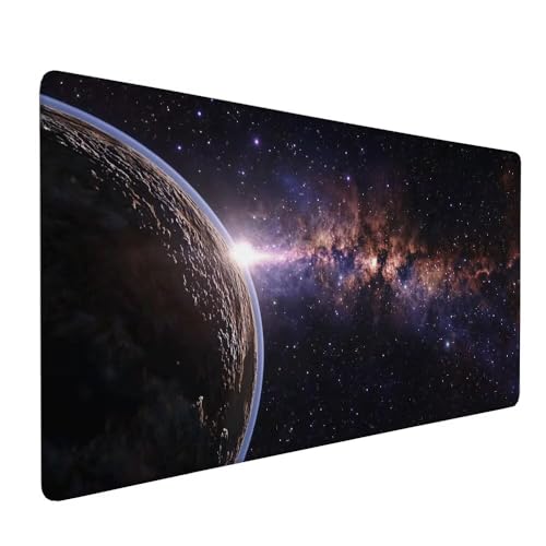 Schwarz Mauspad XXL 1000 x 500 x 3 mm Groß Gaming Mauspad Sternenhimmel Design Vernähte Kanten, mit Rutschfeste Gummiunterseite, Verbessert Mouse Präzision Geschwindigkeit für Gaming Laptop Büro X-242 von Gnulguxo