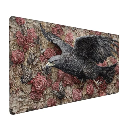 Schwarz Mousepad XXL 700 x 300 x 3 mm Gaming Mousepad Adler Large rutschfeste Schreibtischunterlage mit Wasserdichter Oberfläche Großer Erweiterte Schreibtisch Schutz Für PC Home Office Deko X-693 Schwarz Mousepad XXL 700 x 300 x 3 mm Gaming Mousepad Adler Large rutschfeste Schreibtischunterlage mit Wasserdichter Oberfläche Großer Erweiterte Schreibtisch Schutz Für PC Home Office Deko X-693 von Gnulguxo