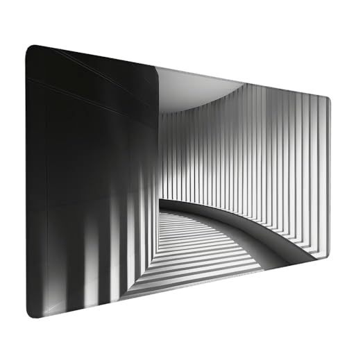 Schwarz Und Weiß Mauspad XXL 1000 x 500 x 3 mm Groß Gaming Mauspad Textur Design Vernähte Kanten, rutschfeste Gummiunterseite, Mouse Präzision und Geschwindigkeit für Gaming Laptop Büro Zuhause X-182 von Gnulguxo