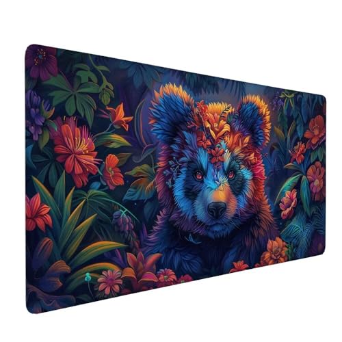 SchwarzbäR Mauspad XXL 1000 x 500 x 3 mm Groß Gaming Mauspad Blume Design Vernähte Kanten, mit rutschfeste Gummiunterseite, Verbessert Mouse Präzision und Geschwindigkeit für Gaming Laptop Büro X-248 von Gnulguxo
