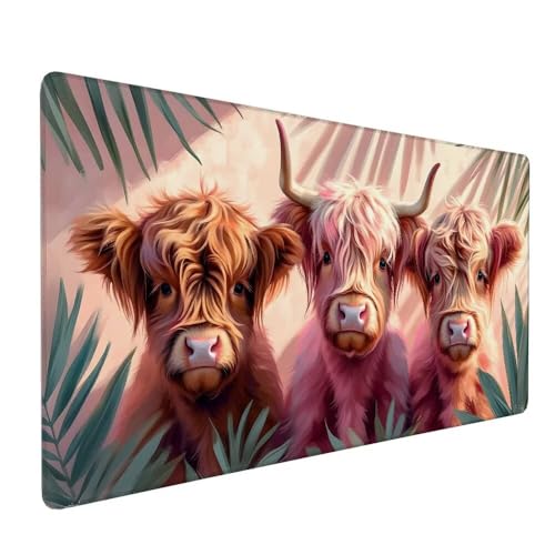 Tier Mauspad XXL 800 x 400 x 3 mm Groß Gaming Mauspad Hochlandrinder Design Vernähte Kanten, mit rutschfeste Gummiunterseite, Verbessert Mouse Präzision Geschwindigkeit für Gaming Laptop Büro X-593 Tier Mauspad XXL 800 x 400 x 3 mm Groß Gaming Mauspad Hochlandrinder Design Vernähte Kanten, mit rutschfeste Gummiunterseite, Verbessert Mouse Präzision Geschwindigkeit für Gaming Laptop Büro X-593 von Gnulguxo