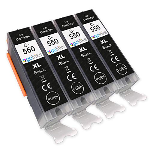 Go Inks C-550Bk Tintenpatronen Schwarze ersetzen Canon PGI-550Bk Kompatibel/Nicht-OEM zur verwendung mit PIXMA Drucker (4 Tinten) von Go Inks