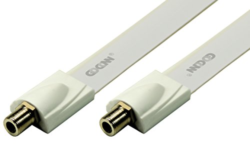 GoConn SAT Fensterdurchführung, weiß, Gesamtlänge inkl. Stecker 32cm, Flexible Länge 23cm, Good Connections von GoConn