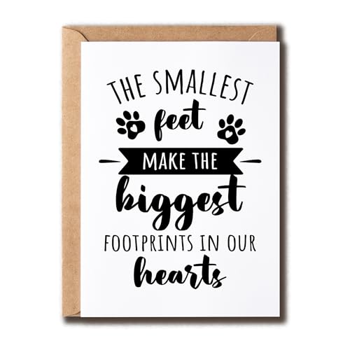 GoGi93Art Beileidskarte mit Aufschrift "The Smallest Feet Make The Biggest Footprints", Trauerkarte für Tierliebhaber, Beileid für Hunde GoGi93Art Beileidskarte mit Aufschrift "The Smallest Feet Make The Biggest Footprints", Trauerkarte für Tierliebhaber, Beileid für Hunde von GoGi93Art